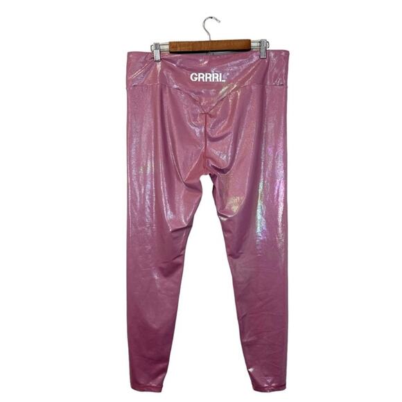 grrrl Leggings Metallic Purple/Pink Iridescent Print, Size "SAM" workout gym - Picture 2 of 15